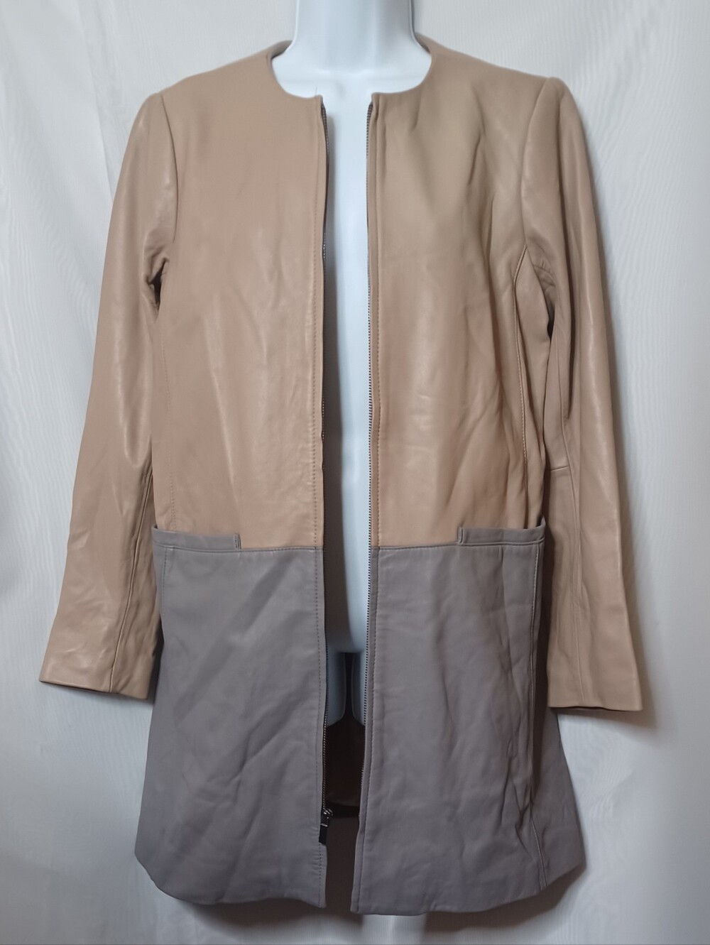 Neiman Marcus Colorblock The Leather Jacket Collection Jacket. Size M.